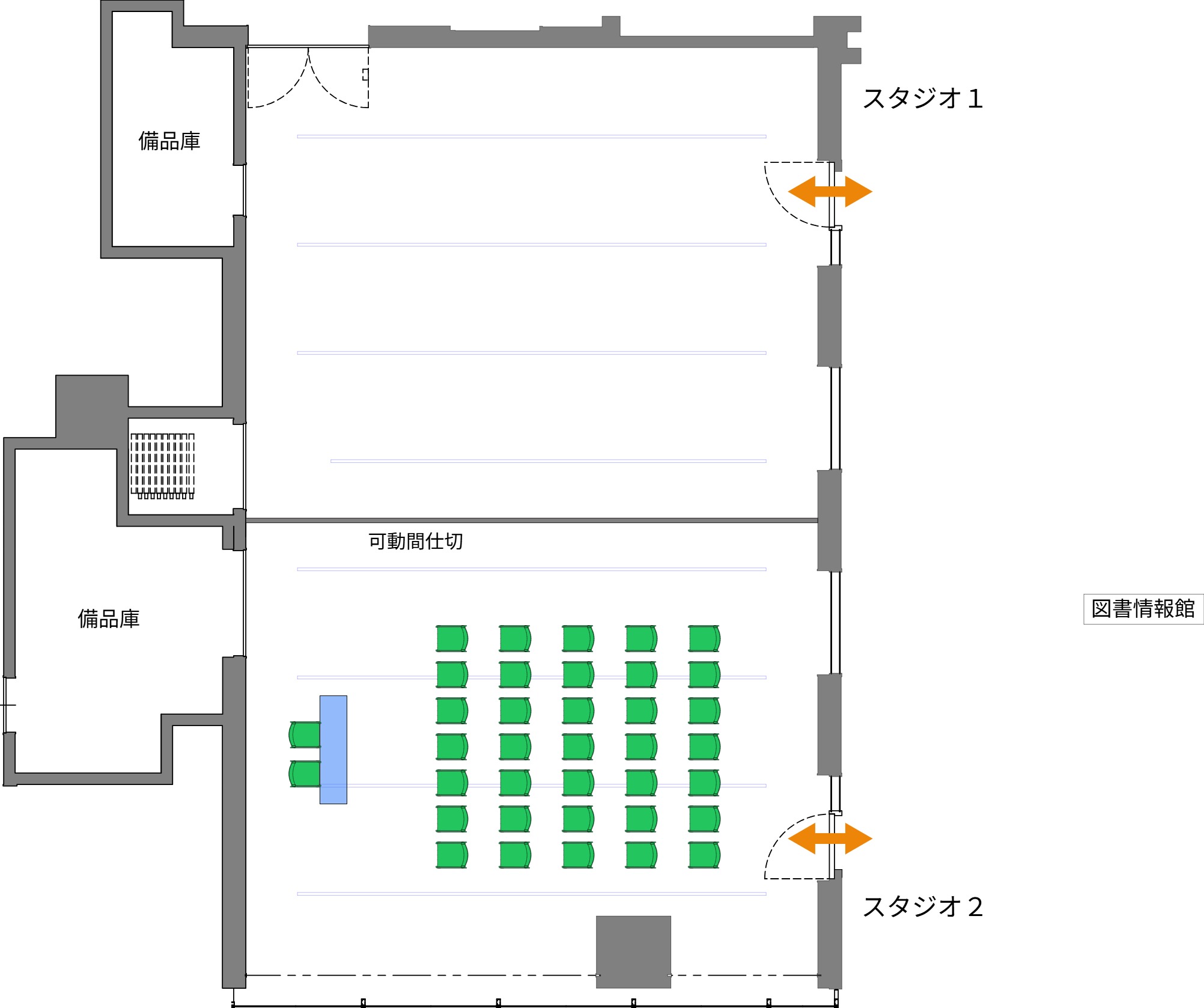 SCARTS スタジオ1＋2 シアターのレイアウトサンプル